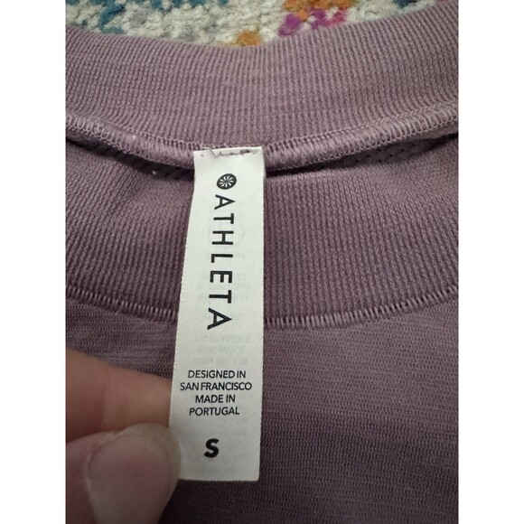 ATHLETA Foresthill Ascent Long Sleeve Crew Top Wool Blend Dusty Purple Size S - Picture 3 of 6